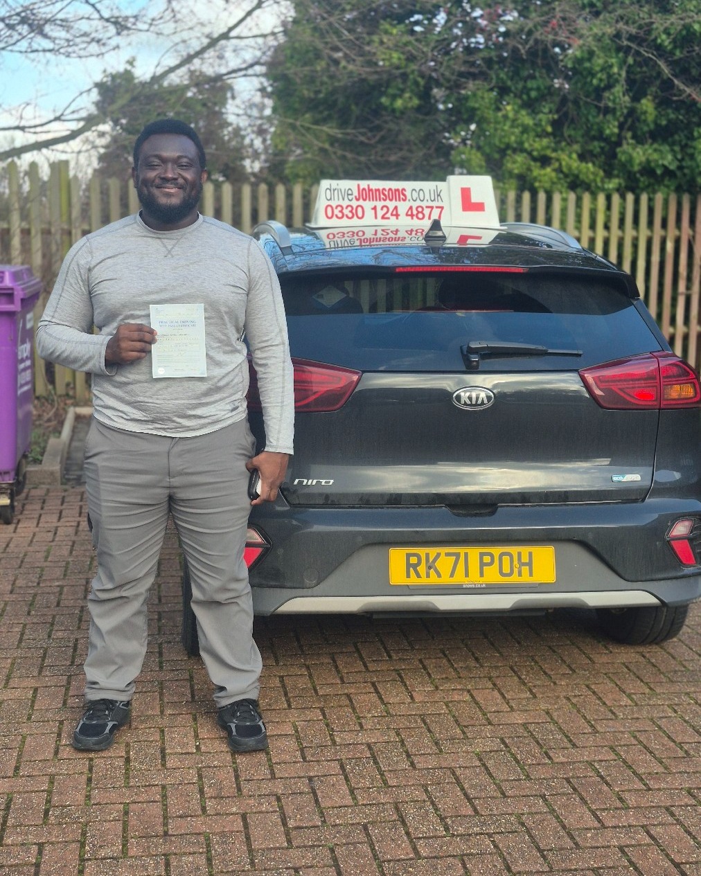 driving test pass photo of Gerald Amoako