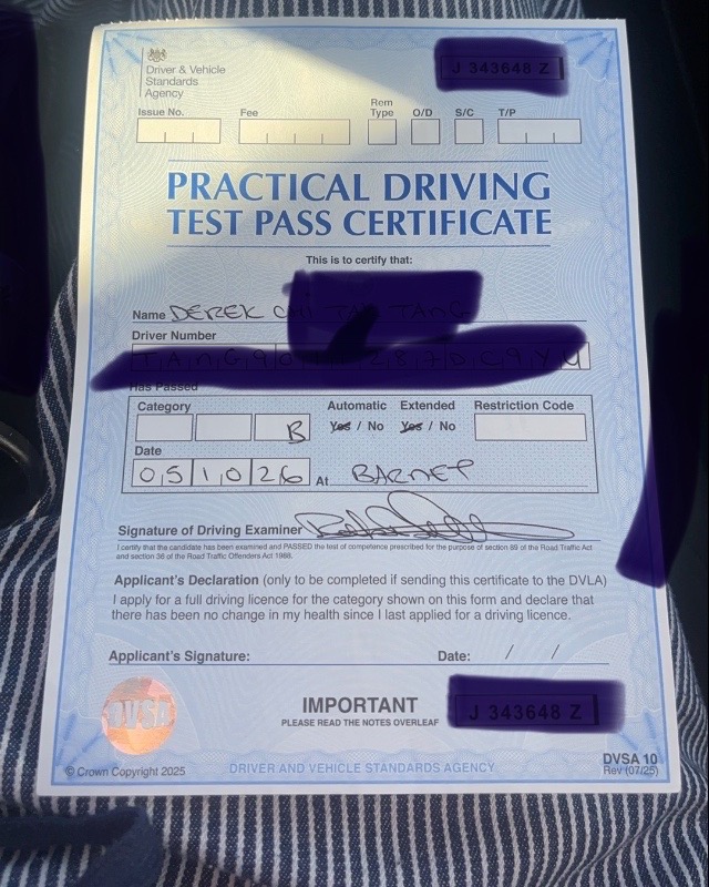derek tang Pass Photo