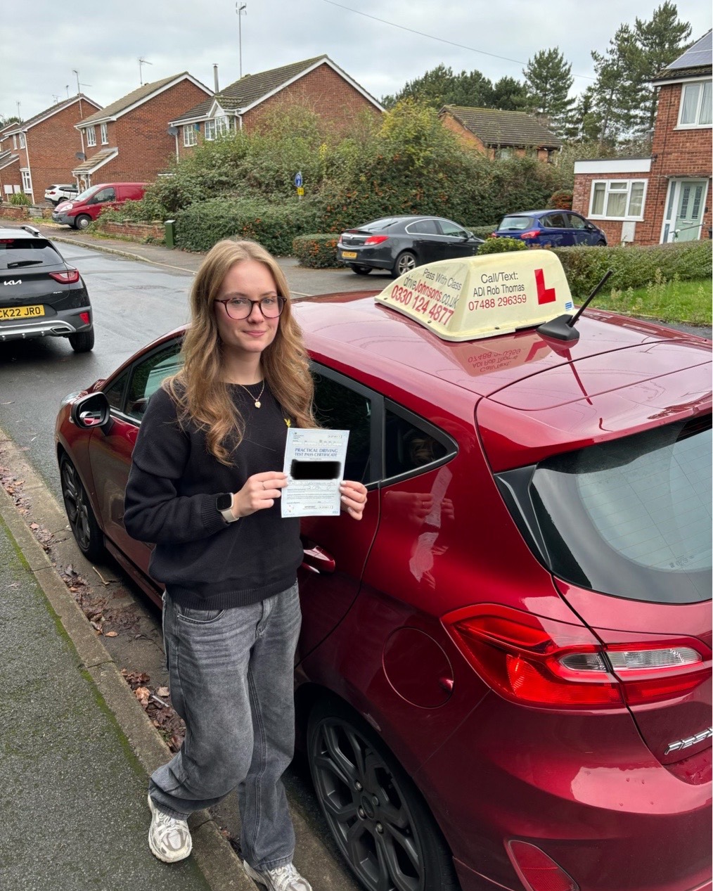 driving test pass photo of Cerys Beecher