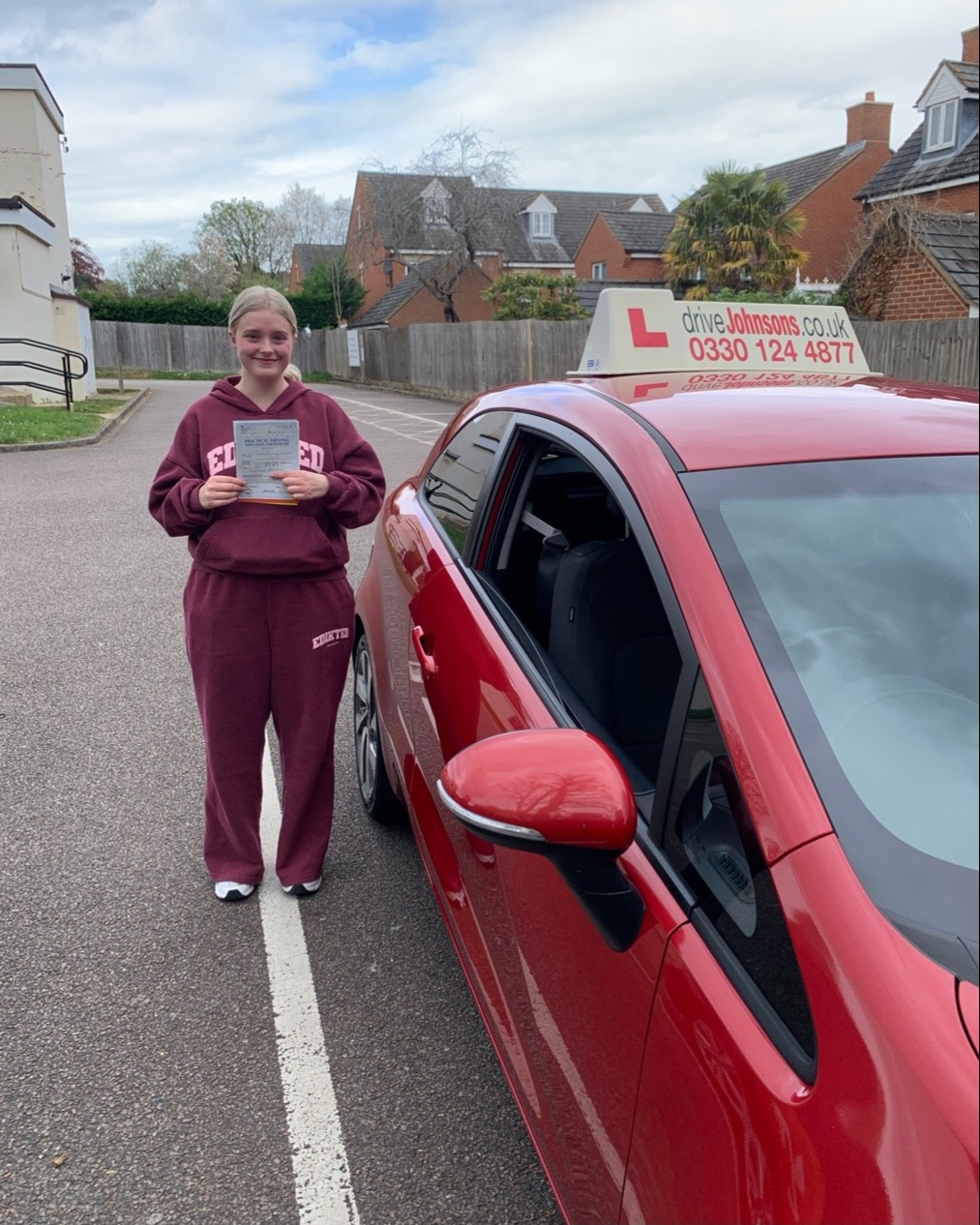 driving test pass photo of Eleanor Mason