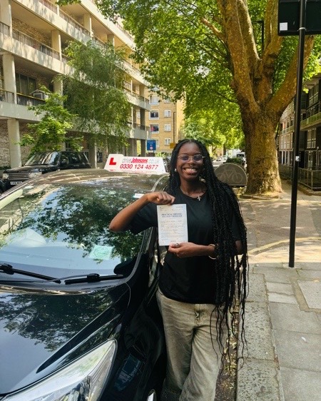 Eliza Adedeji driving test pass photo of Eliza Adedeji