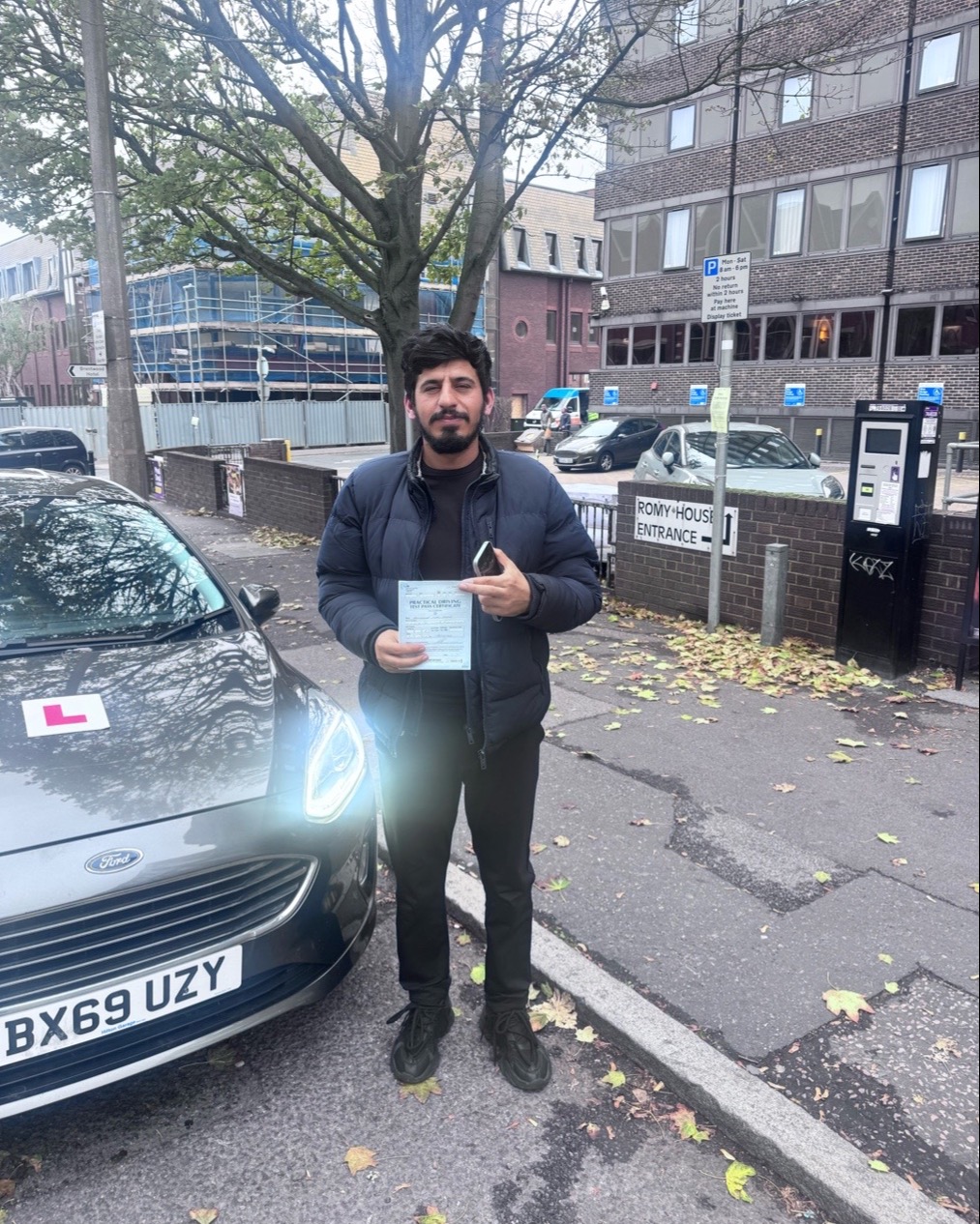 driving test pass photo of imran