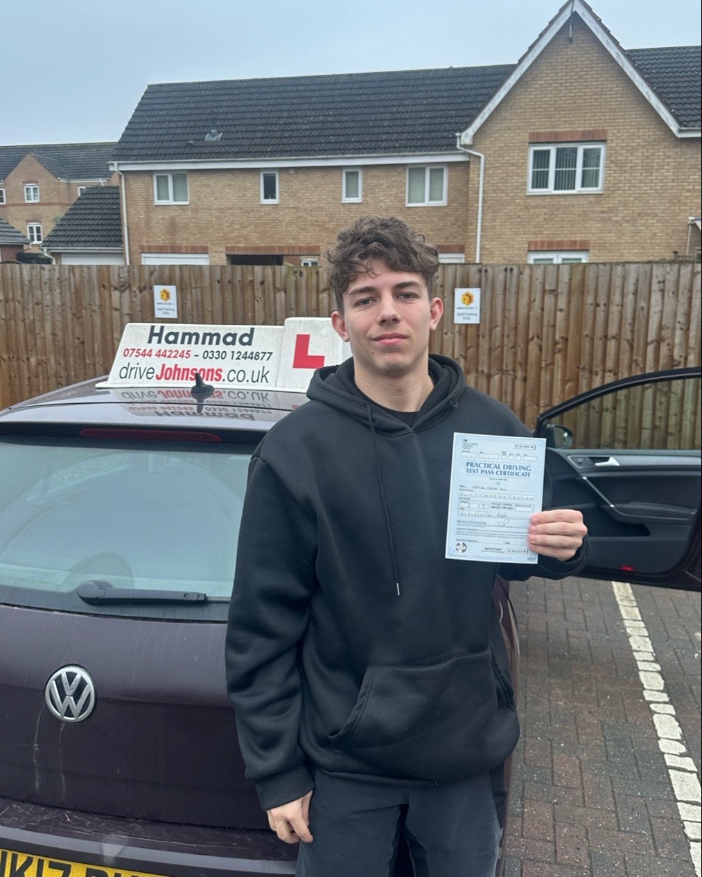 driving test pass photo of Samuel Ely