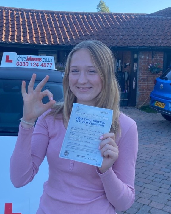 Betty Burrows driving test pass photo of Betty Burrows