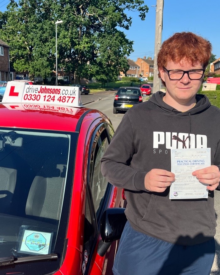 Joe Laing driving test pass photo of Joe Laing