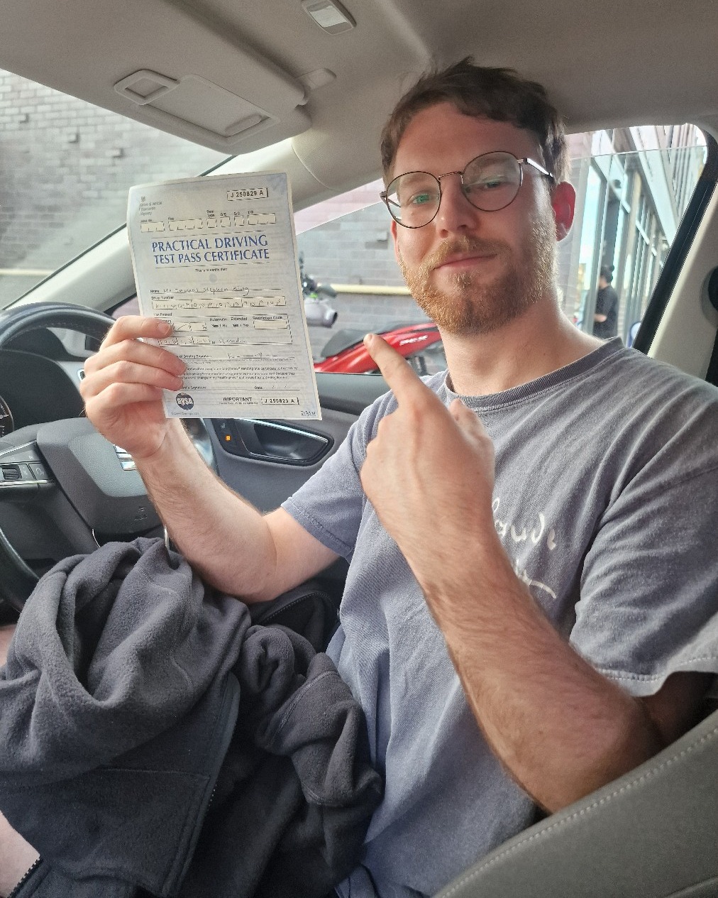 driving test pass photo of Thomas King