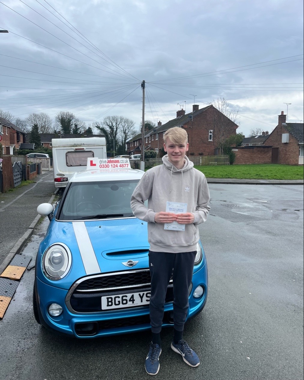 driving test pass photo of Levi McIntyre