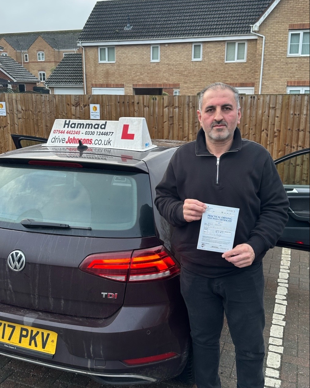 driving test pass photo of Ayub Ghaderi